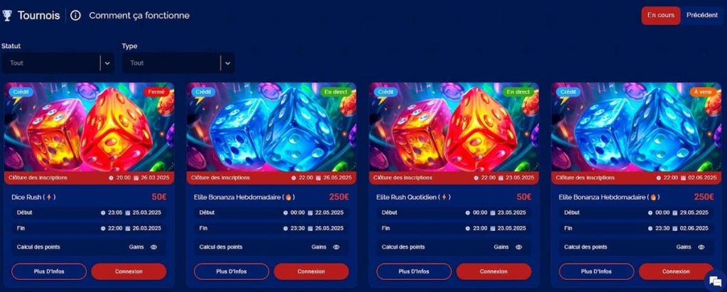 Casino Elite tournois
